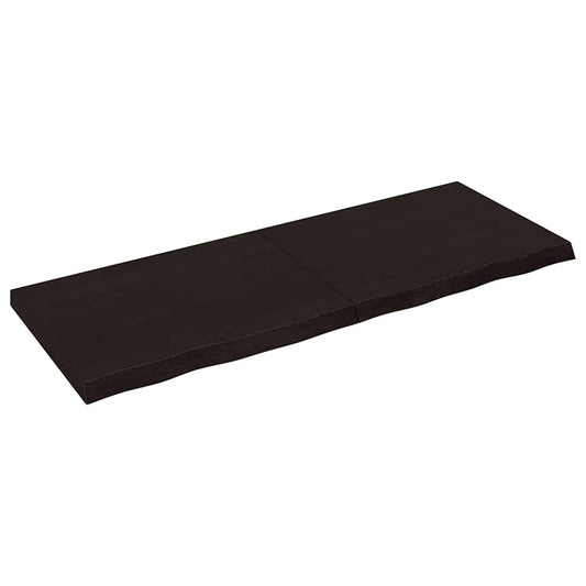 sötétbarna kezelt tömör tölgyfa fali polc 160 x 60 x (2-6) cm