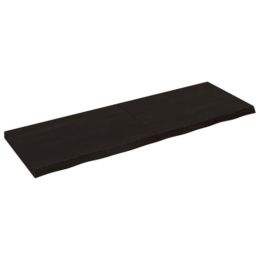 sötétbarna kezelt tömör tölgyfa fali polc 180 x 60 x (2-6) cm