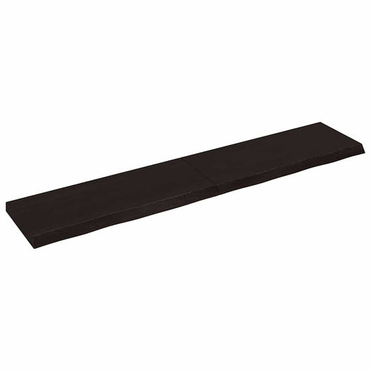 sötétbarna kezelt tömör tölgyfa fali polc 200 x 40 x (2-6) cm