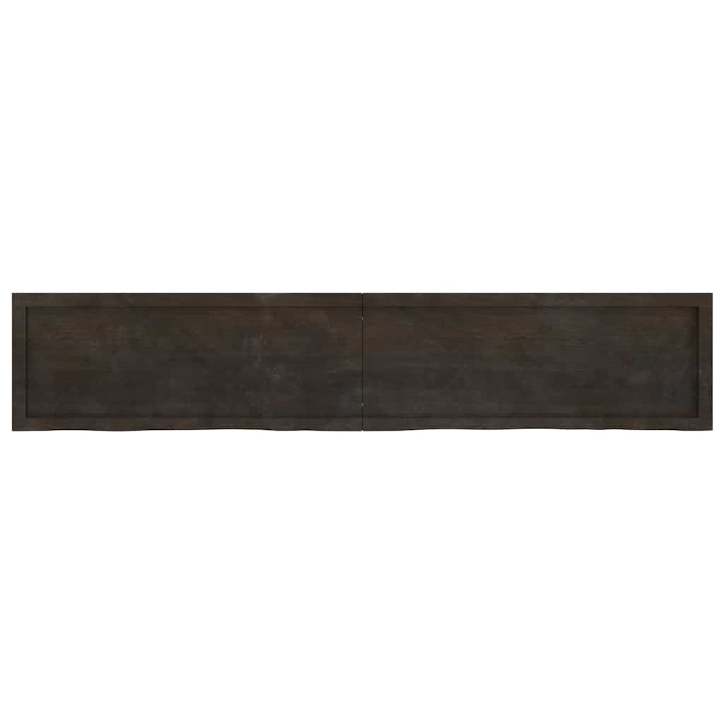 sötétbarna kezelt tömör tölgyfa fali polc 200 x 40 x (2-6) cm