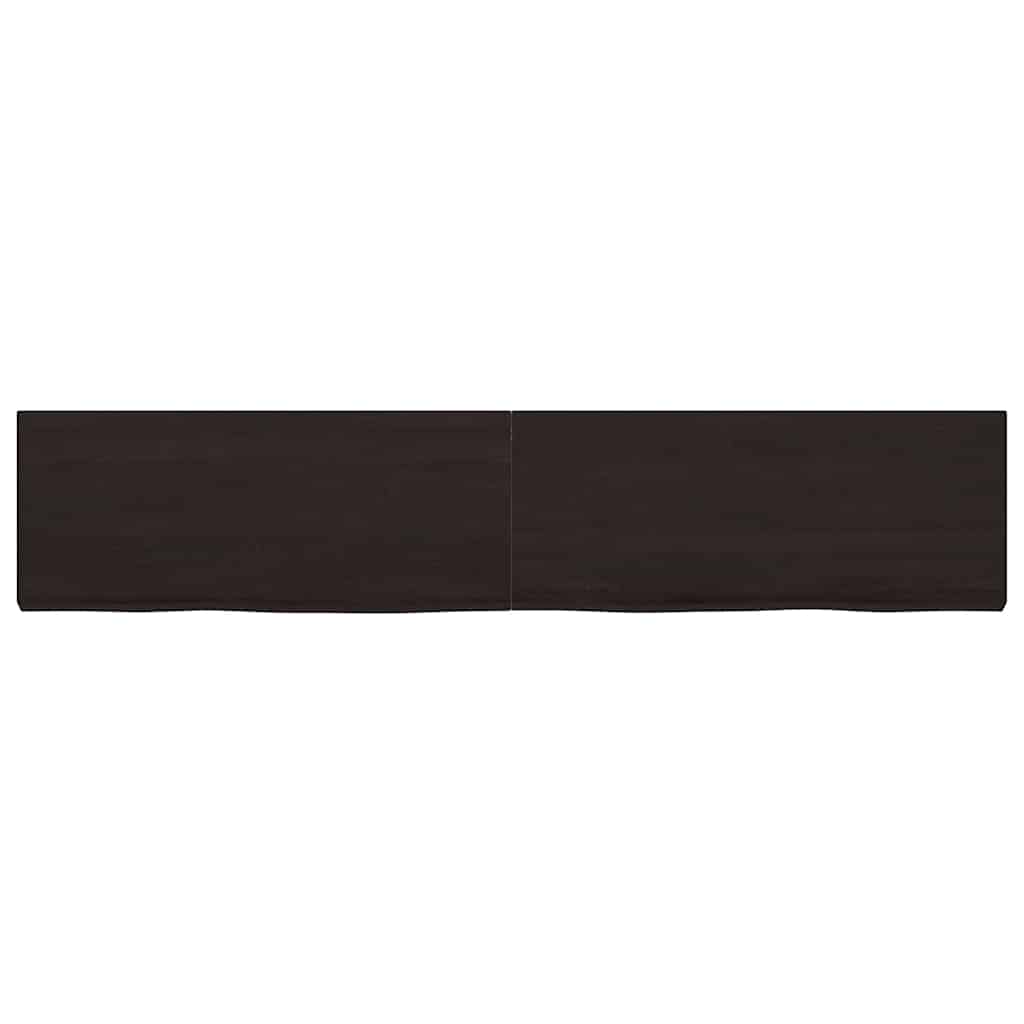 sötétbarna kezelt tömör tölgyfa fali polc 200 x 40 x (2-6) cm