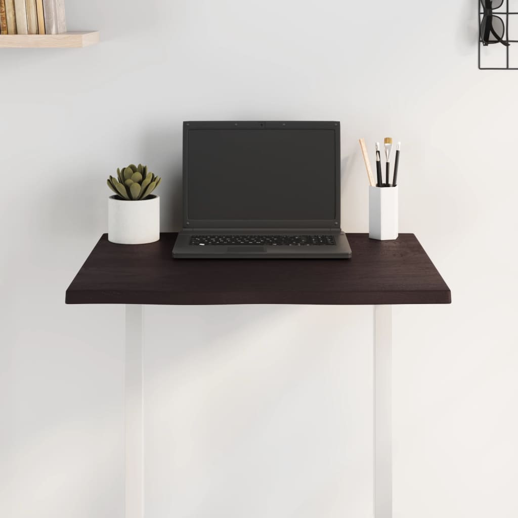 sötétbarna kezelt tömör tölgyfa asztallap 60 x 40 x 2 cm