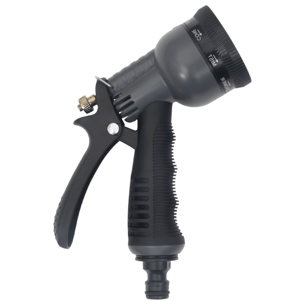 ezüstszínű rozsdamentes acél kerti tömlő szórófejjel 0,6" 15 m