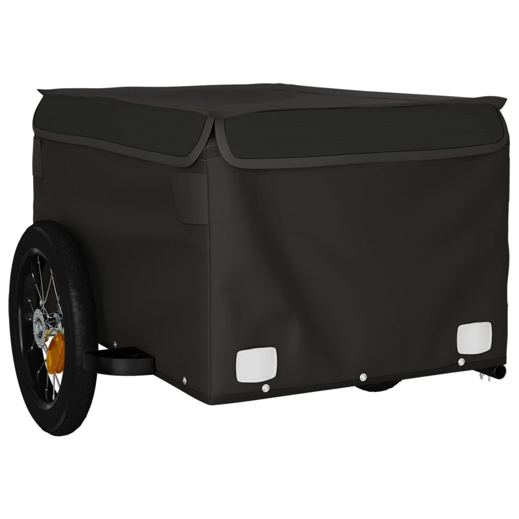 fekete vas kerékpár-utánfutó 30 kg