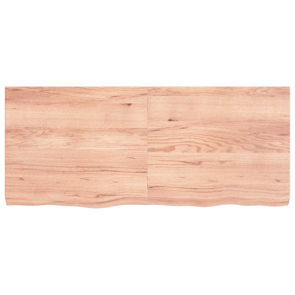 világosbarna kezelt tömör tölgyfa asztallap 140x60x(2-6) cm