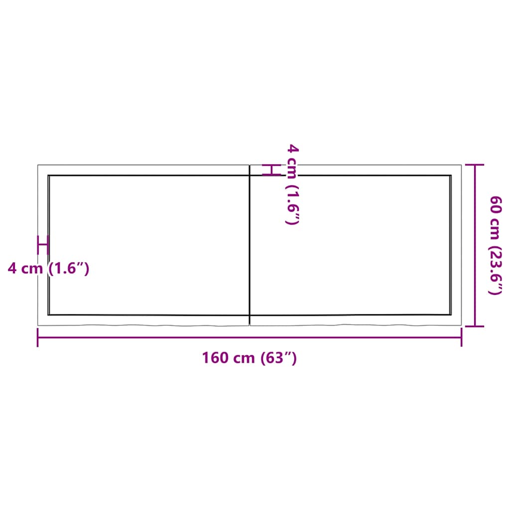 világosbarna kezelt tömör tölgyfa asztallap 160x60x(2-6) cm