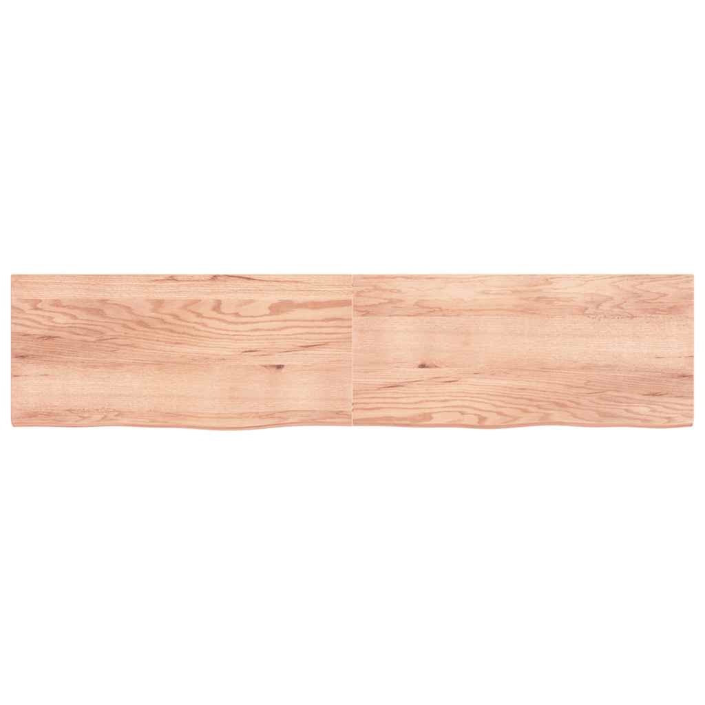 világosbarna kezelt tömör tölgyfa asztallap 220x50x(2-4) cm