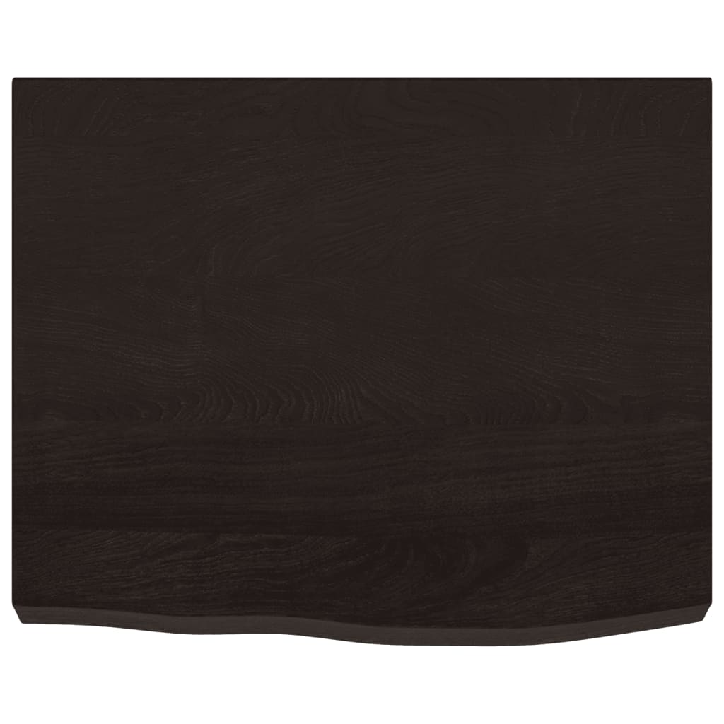 sötétbarna kezelt tömör tölgyfa asztallap 60x50x(2-6) cm
