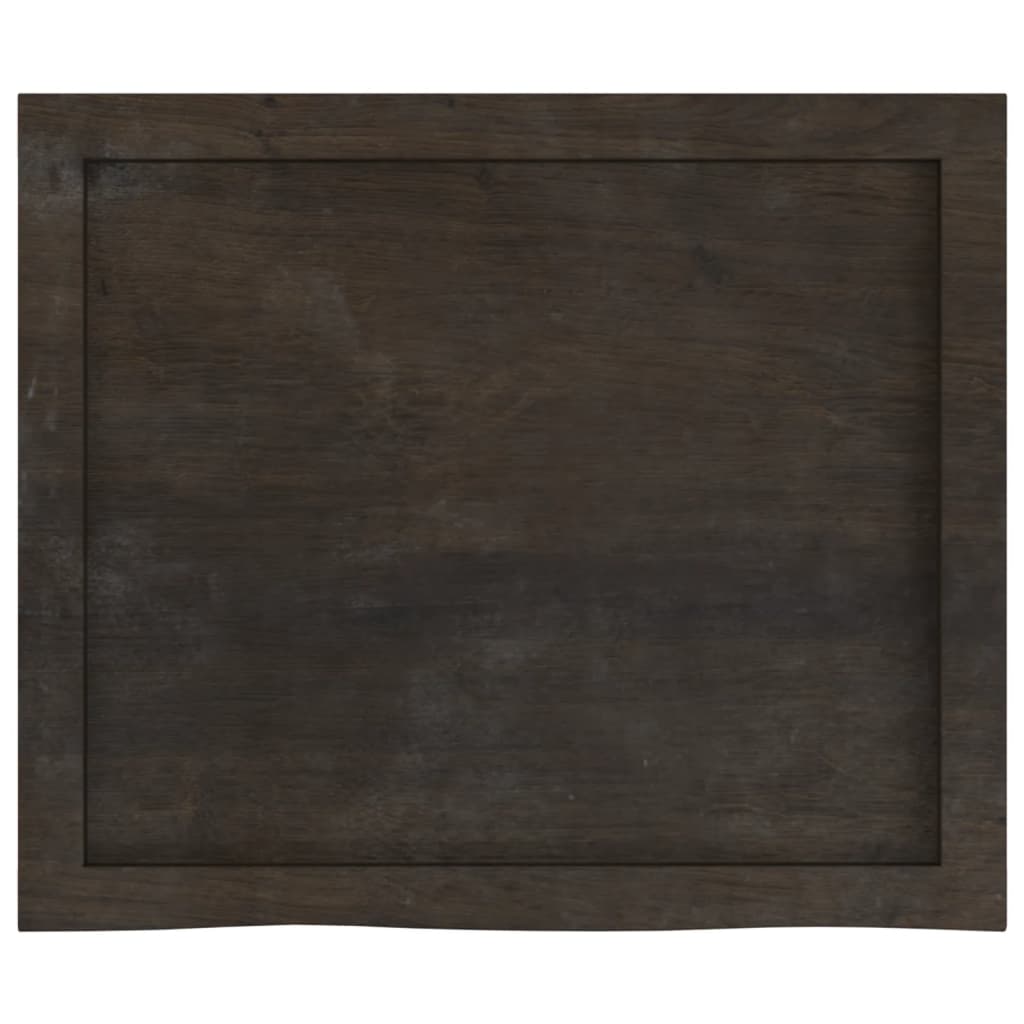 sötétbarna kezelt tömör tölgyfa asztallap 60x50x(2-6) cm