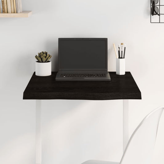 sötétbarna kezelt tömör tölgyfa asztallap 60x60x(2-4) cm