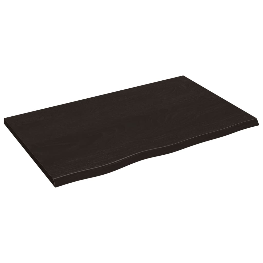 sötétbarna kezelt tömör tölgyfa asztallap 80x50x2 cm