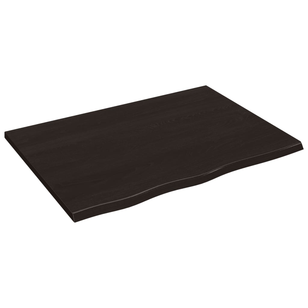 sötétbarna kezelt tömör tölgyfa asztallap 80x60x2 cm
