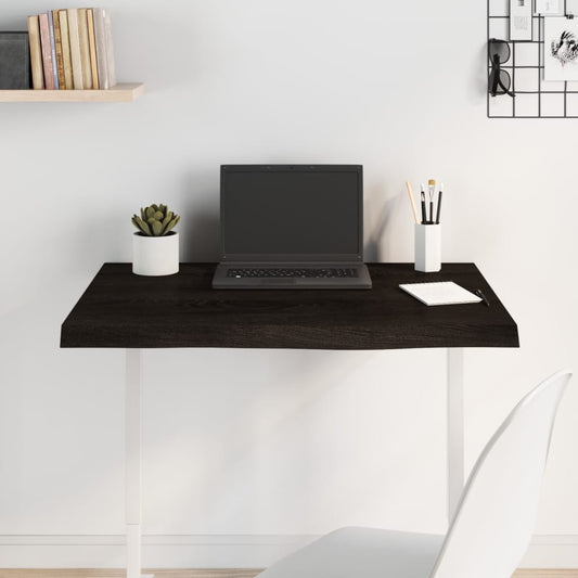 sötétbarna kezelt tömör tölgyfa asztallap 100x40x2 cm