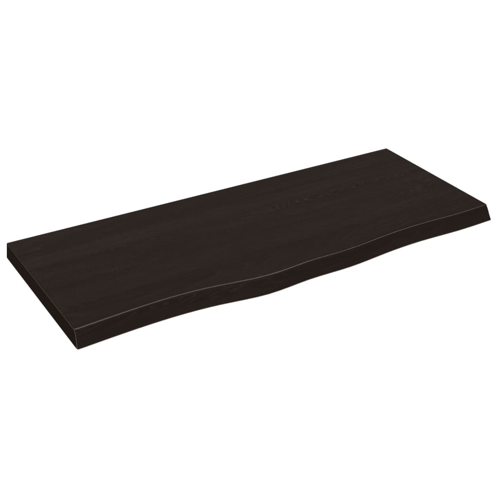 sötétbarna kezelt tömör tölgyfa asztallap 100x40x(2-4) cm