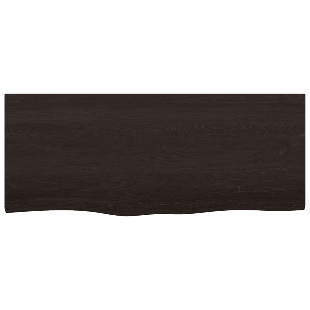 sötétbarna kezelt tömör tölgyfa asztallap 100x40x(2-4) cm