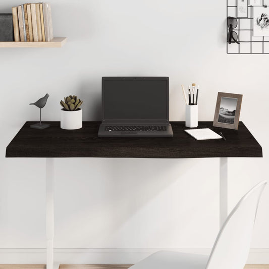 sötétbarna kezelt tömör tölgyfa asztallap 100x50x(2-4) cm