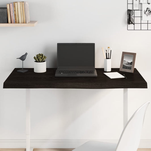 sötétbarna kezelt tömör tölgyfa asztallap 100x60x(2-4) cm