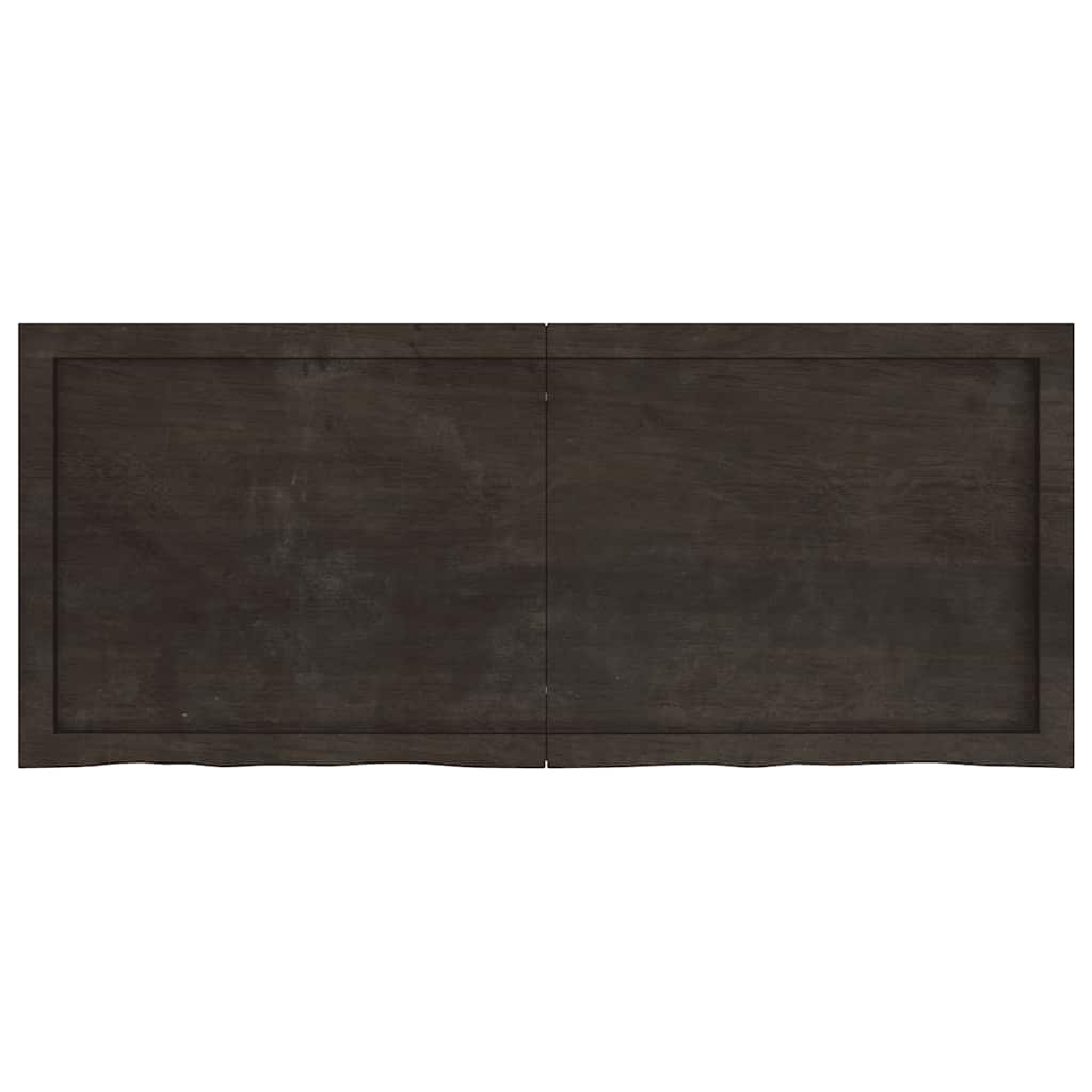 sötétbarna kezelt tömör tölgyfa asztallap 120x50x(2-6) cm