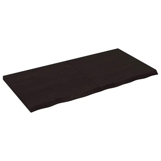 sötétbarna kezelt tömör tölgyfa asztallap 120x60x(2-4) cm