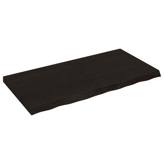 sötétbarna kezelt tömör tölgyfa asztallap 120x60x(2-6) cm