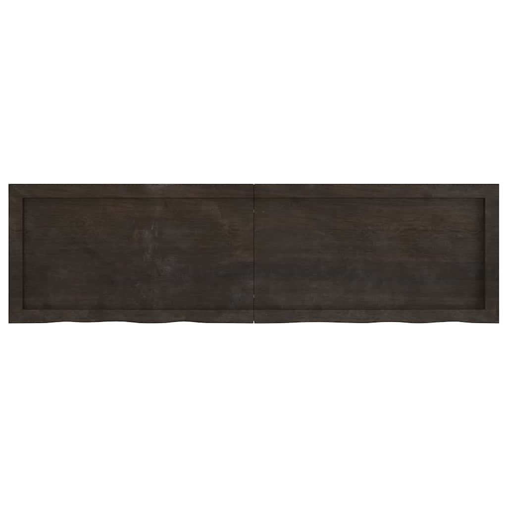 sötétbarna kezelt tömör tölgyfa asztallap 140x40x(2-4) cm