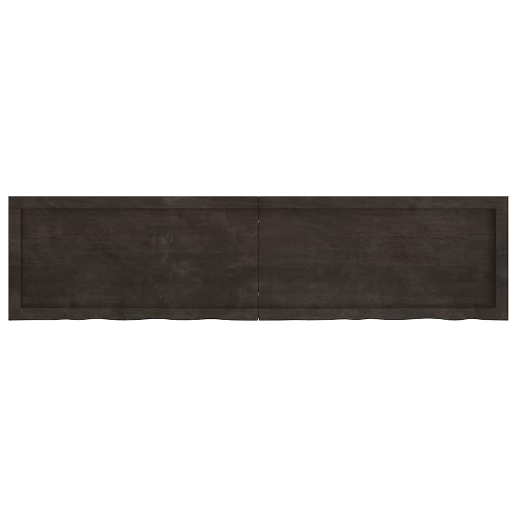 sötétbarna kezelt tömör tölgyfa asztallap 160x40x(2-6) cm