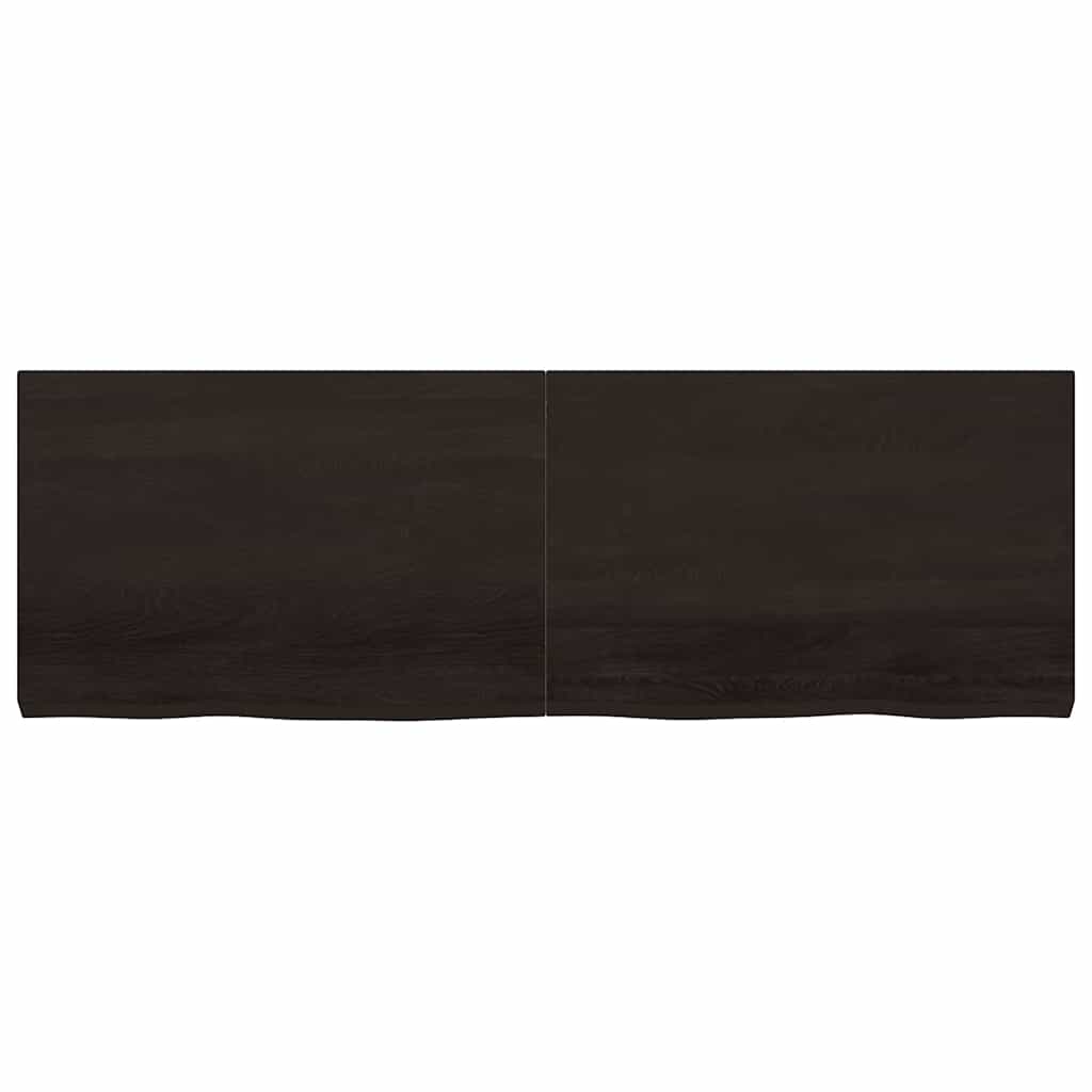 sötétbarna kezelt tömör tölgyfa asztallap 180x60x(2-6) cm