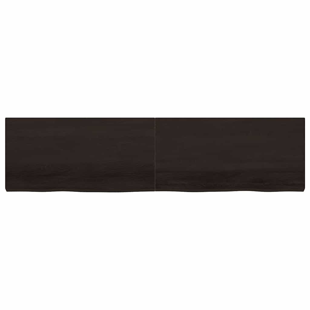 sötétbarna kezelt tömör tölgyfa asztallap 200x50x(2-6) cm