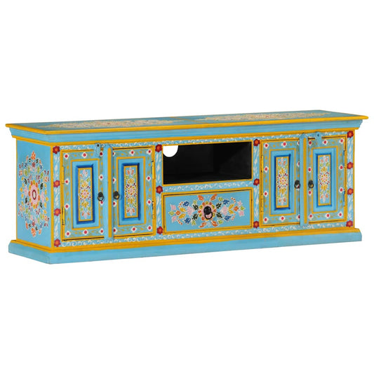 kék tömör mangófa TV-szekrény 110 x 30 x 40 cm