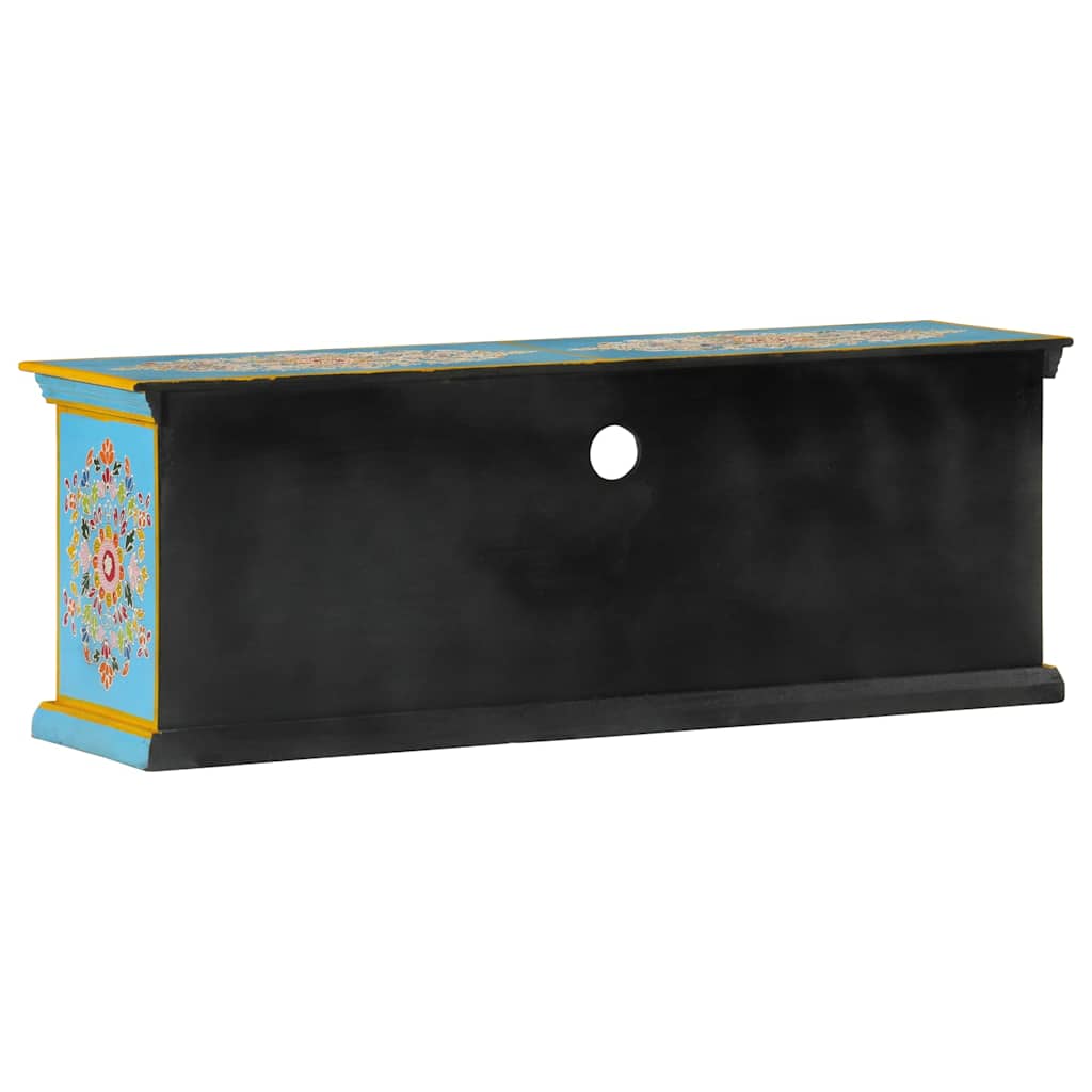 kék tömör mangófa TV-szekrény 110 x 30 x 40 cm