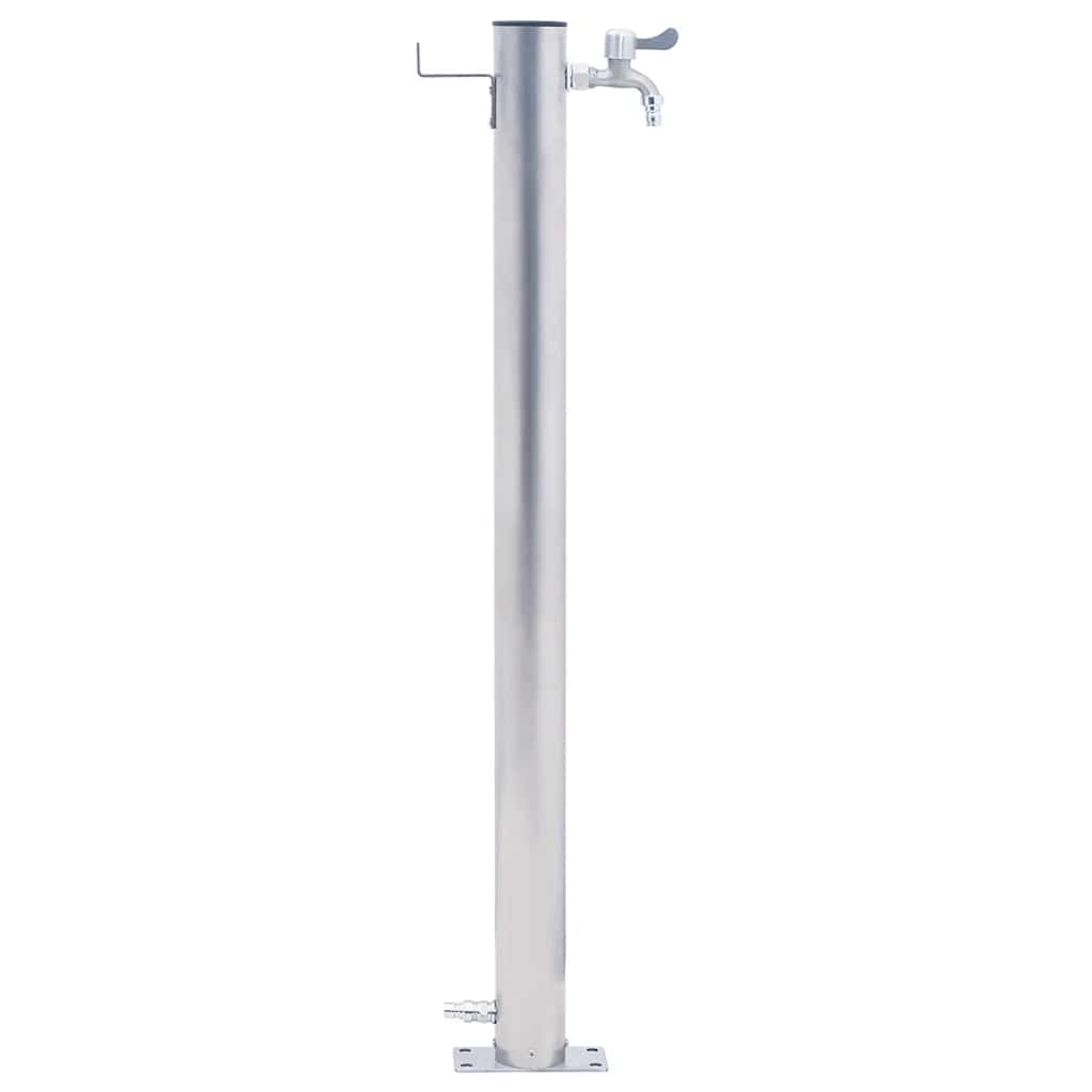 kerek rozsdamentes acél kerti oszlop típusú vízcsap 40 cm