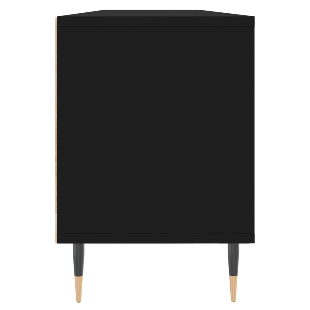 fekete szerelt fa TV-szekrény 150 x 30 x 44,5 cm