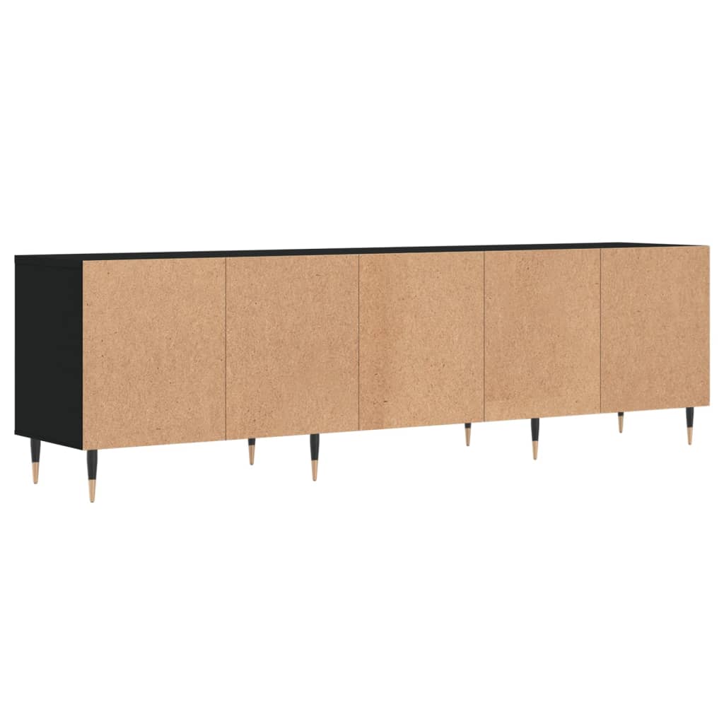 fekete szerelt fa TV-szekrény 150 x 30 x 44,5 cm
