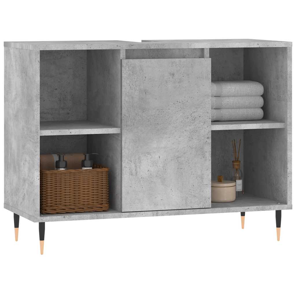 betonszürke szerelt fa fürdőszobaszekrény 80 x 33 x 60 cm