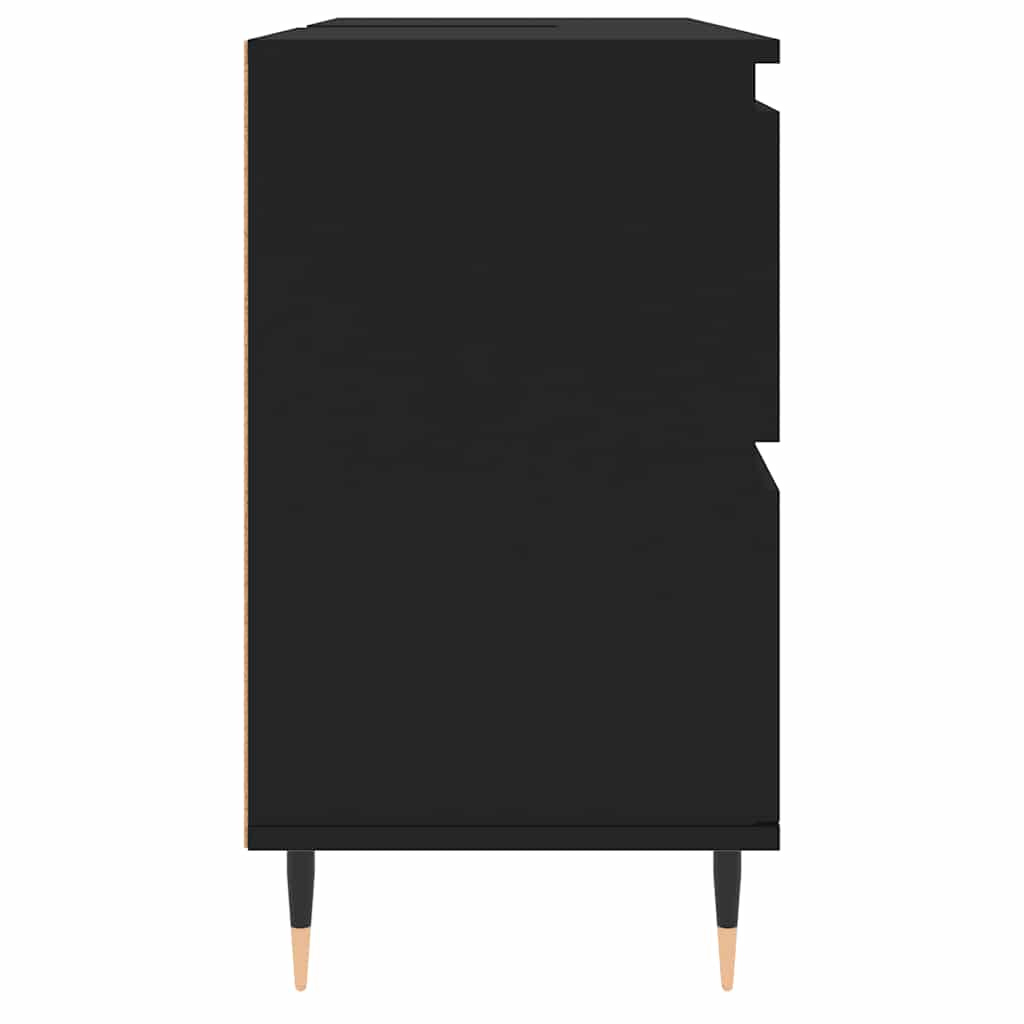 fekete szerelt fa mosdószekrény 80 x 33 x 60 cm