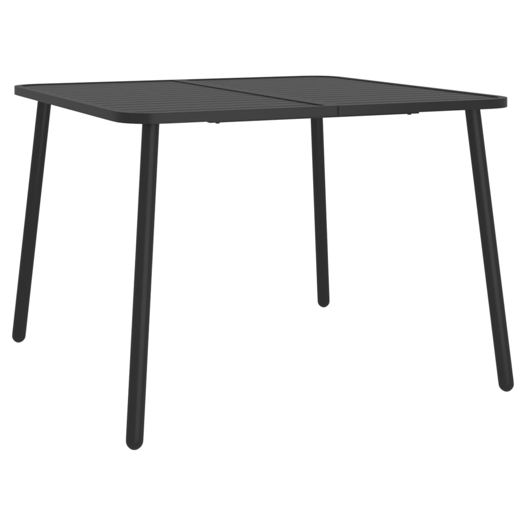 5 részes antracitszürke acél kerti étkezőgarnitúra