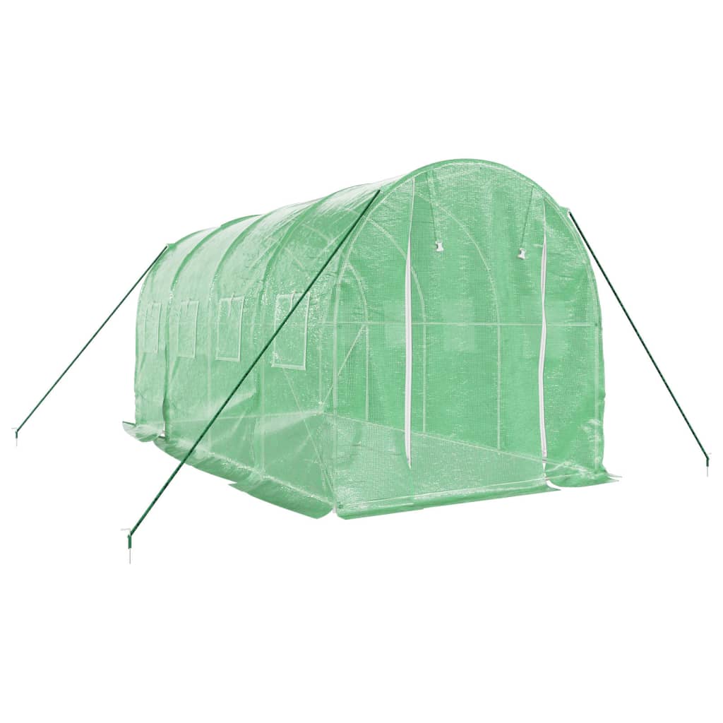zöld acélvázas melegház 8 m² 4 x 2 x 2 m