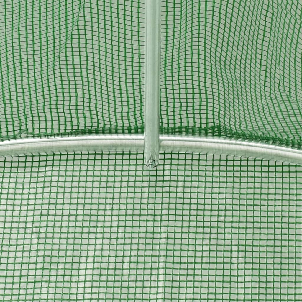 zöld acélvázas melegház 18 m² 6 x 3 x 2 m