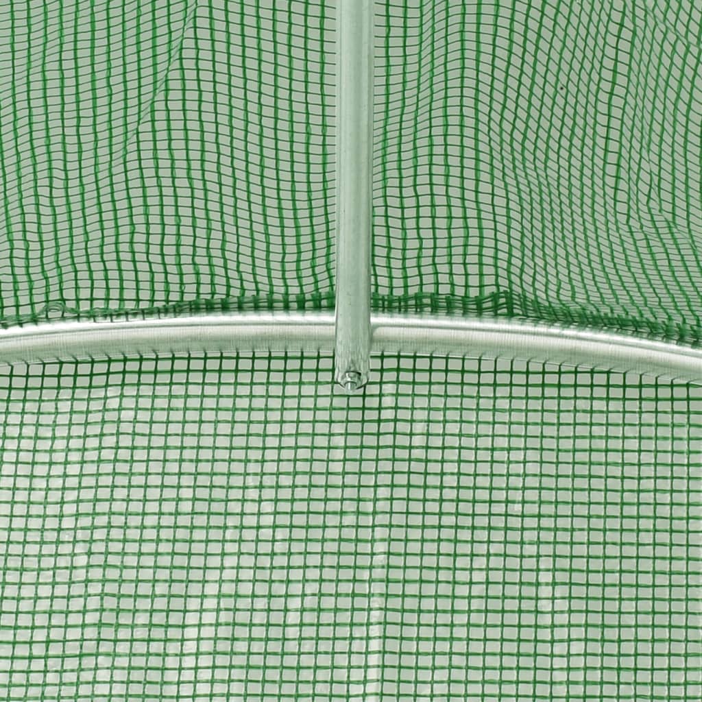 zöld acélvázas melegház 30 m² 10 x 3 x 2 m