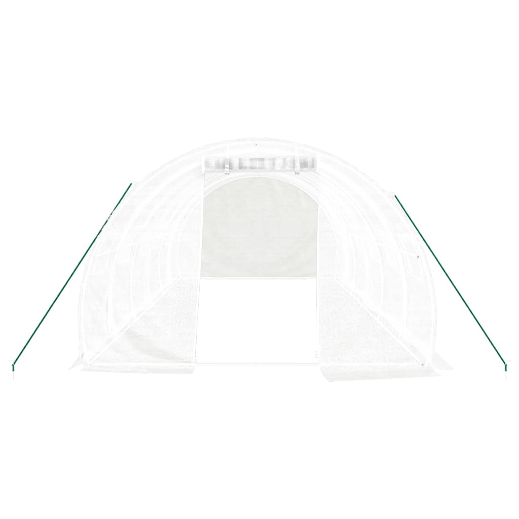 fehér acélvázas melegház 18 m² 6 x 3 x 2 m