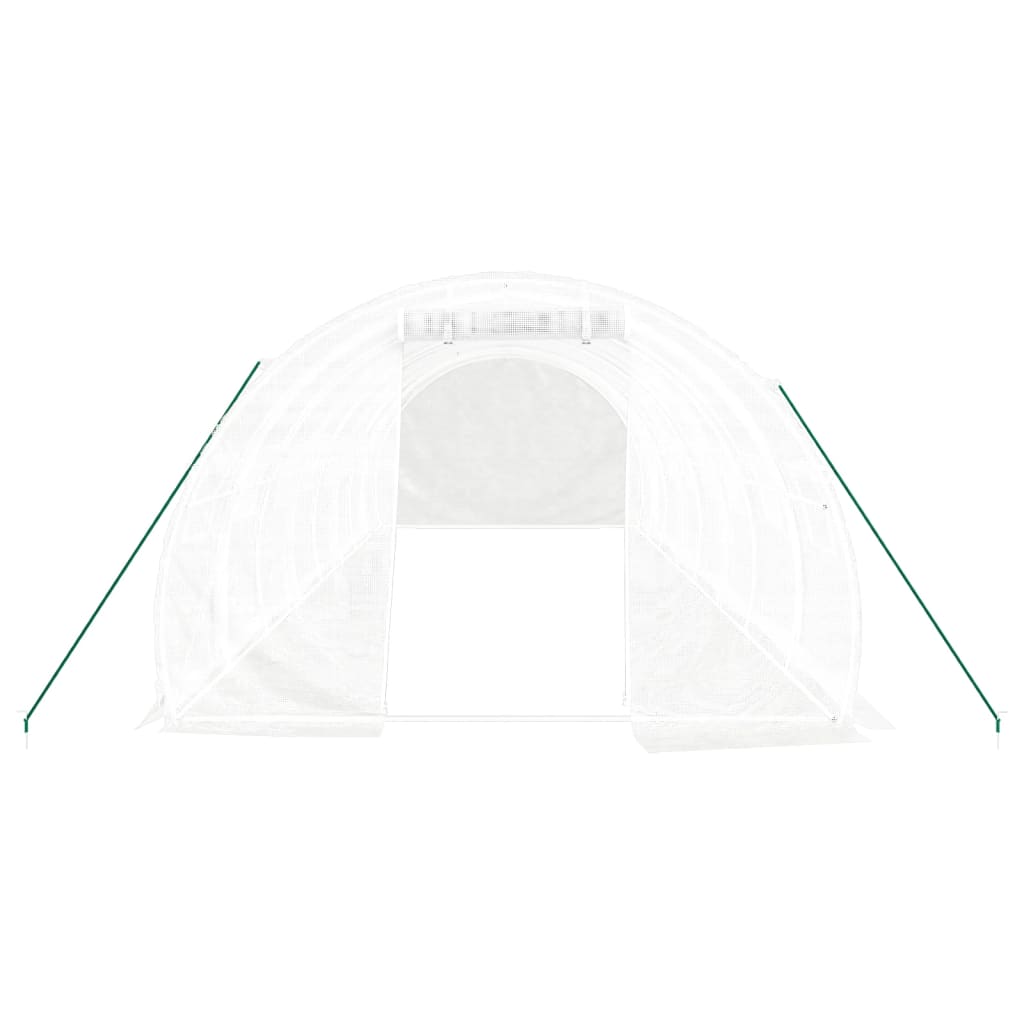 fehér acélvázas melegház 24 m² 8x3x2 m