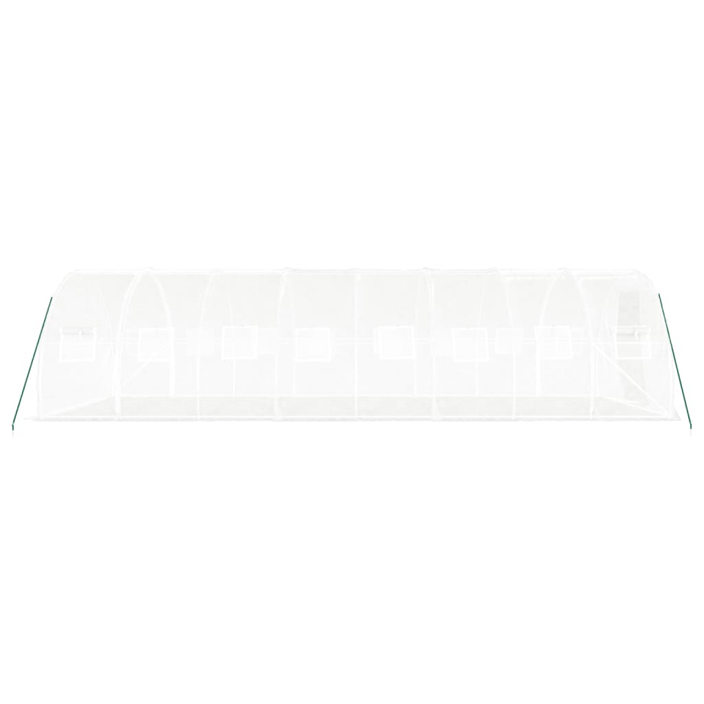 fehér acélvázas melegház 24 m² 8x3x2 m