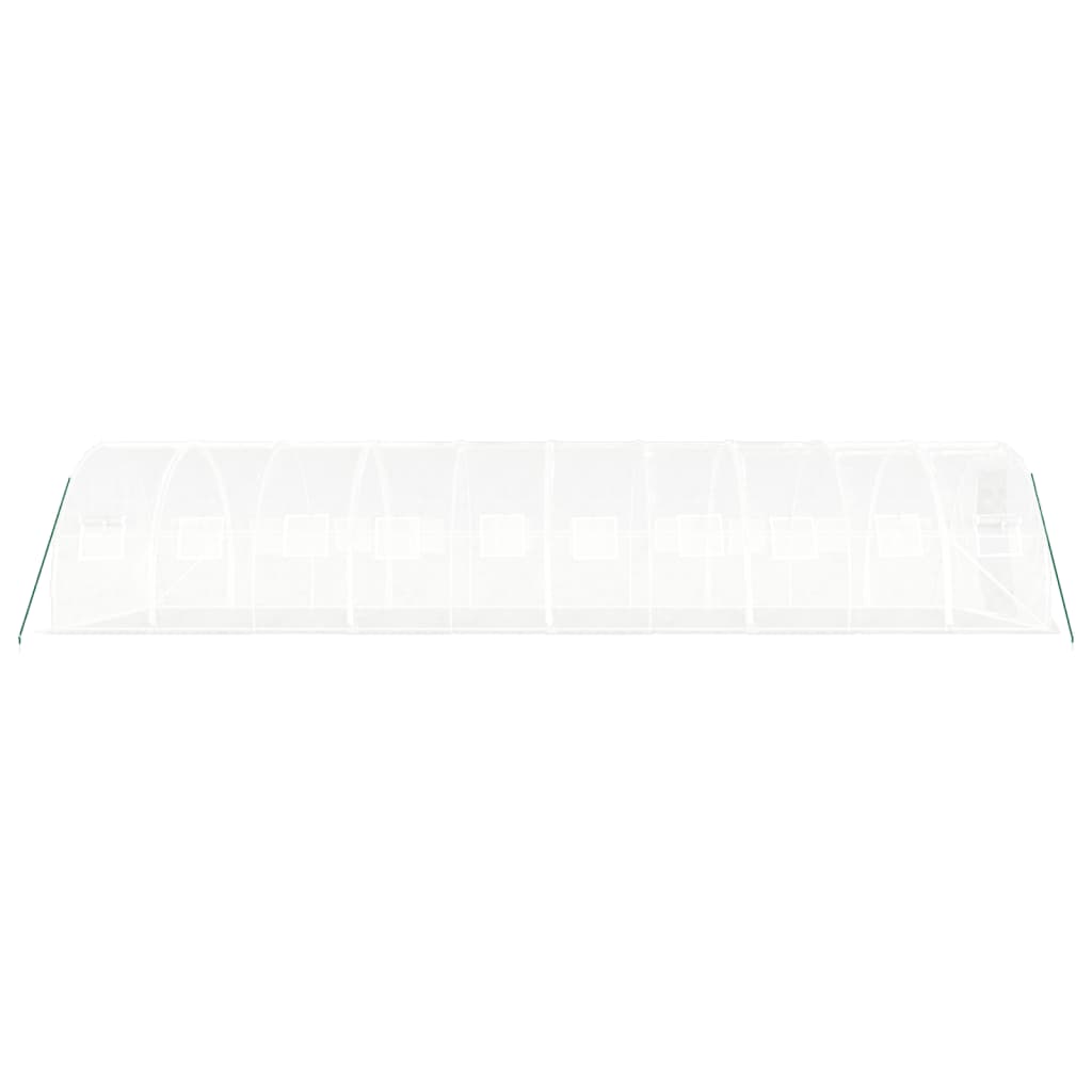 fehér acélvázas melegház 30 m² 10x3x2 m