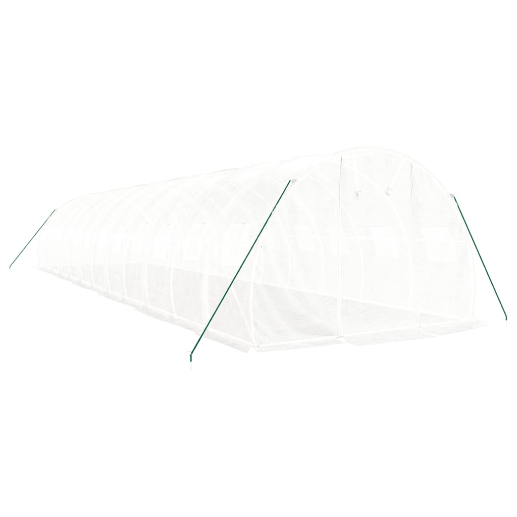 fehér acélvázas melegház 36 m² 12 x 3 x 2 m