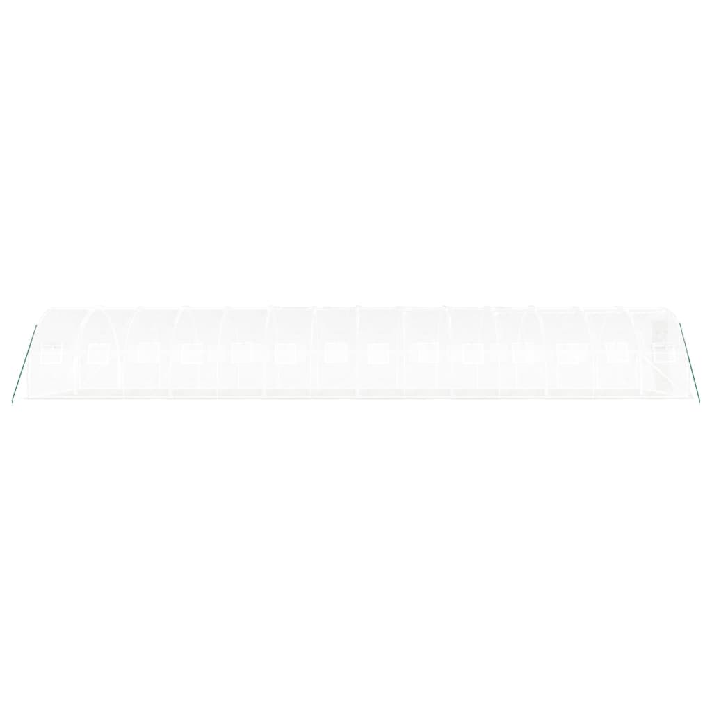 fehér acélvázas melegház 42 m² 14 x 3 x 2 m