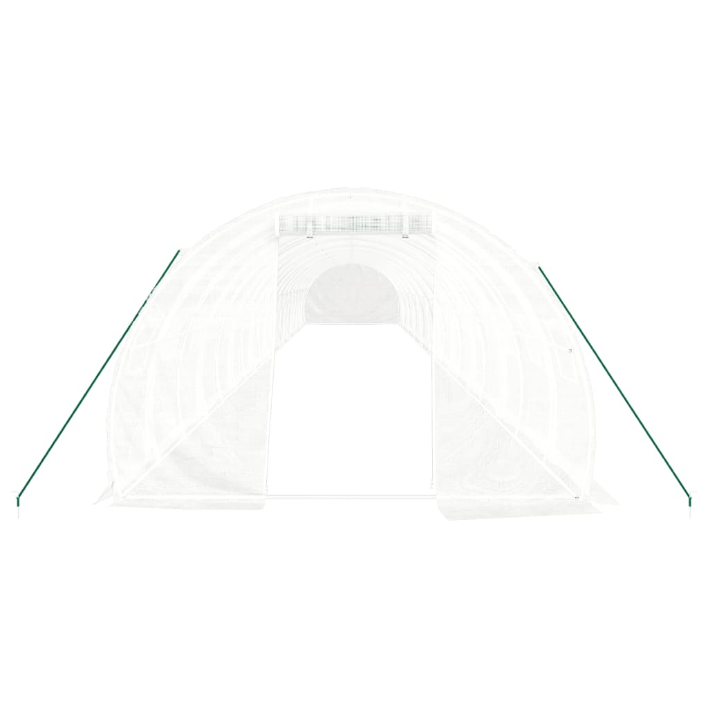 fehér acélvázas melegház 60 m² 20x3x2 m