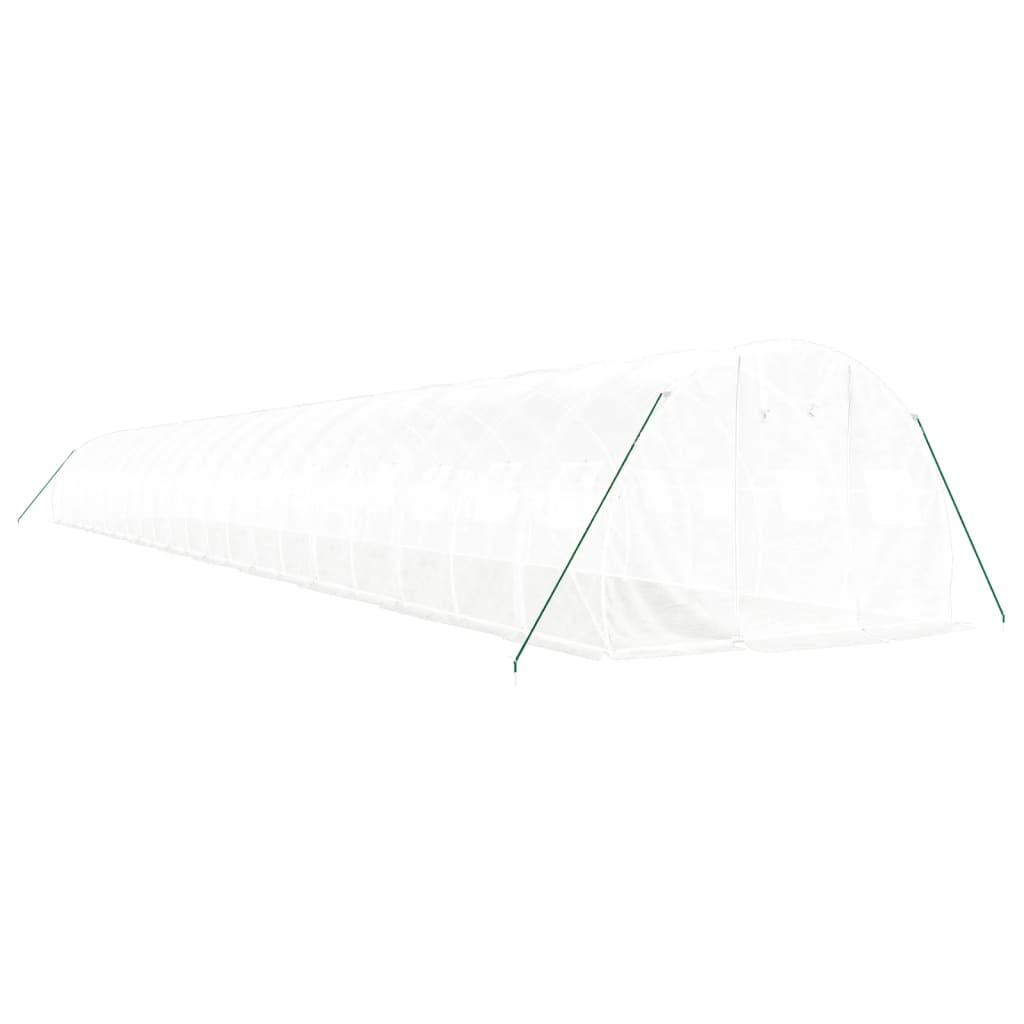 fehér acélvázas melegház 66 m² 22x3x2 m