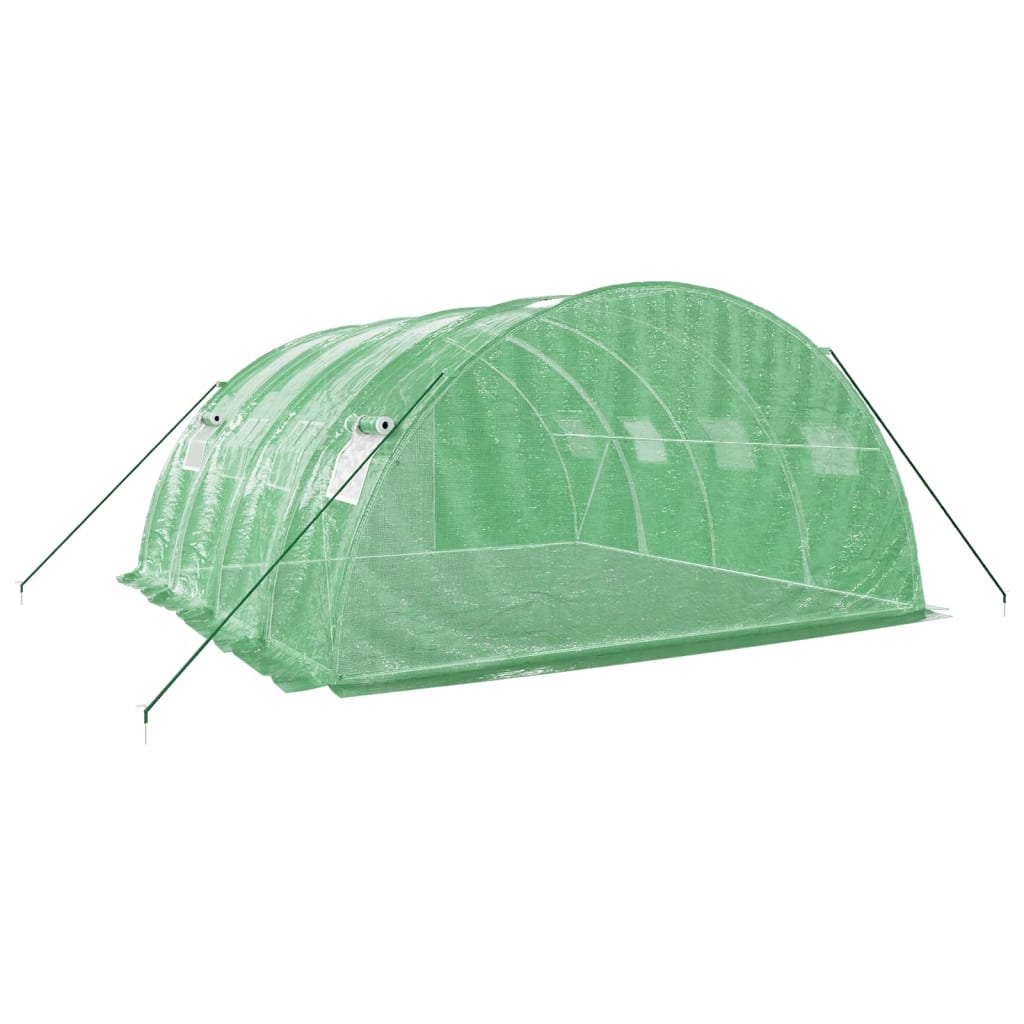 zöld acélvázas melegház 16 m² 4 x 4 x 2 m