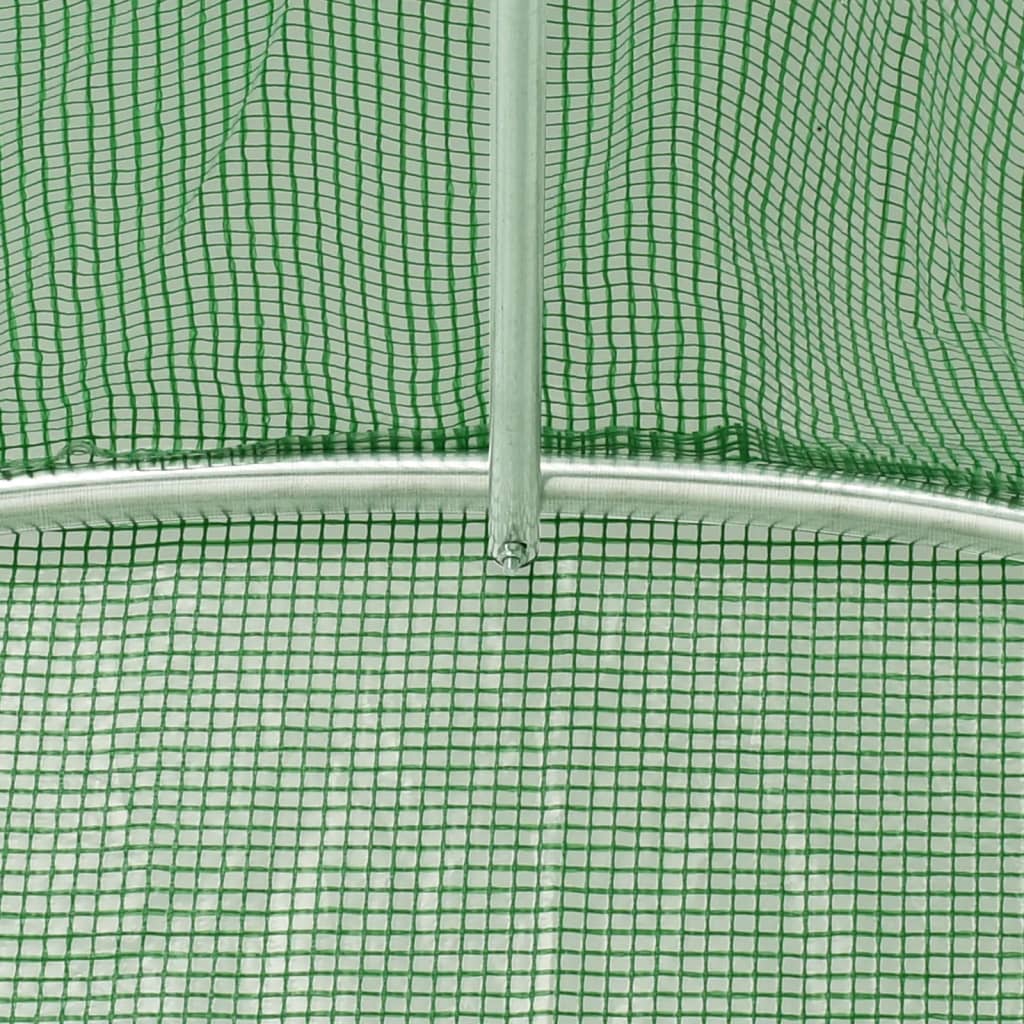 zöld acélvázas melegház 24 m² 6 x 4 x 2 m