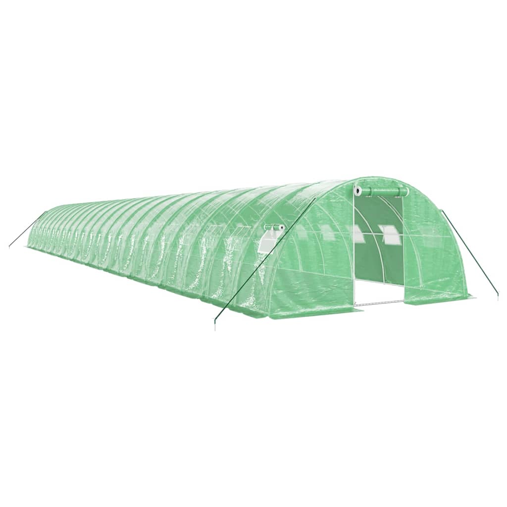 zöld acélvázas melegház 88 m² 22 x 4 x 2 m